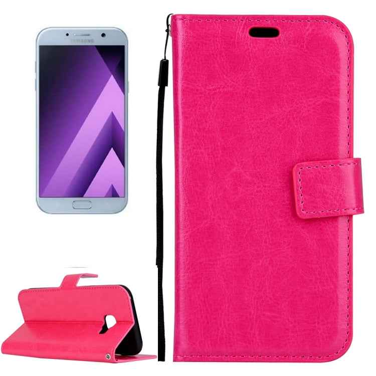 For Galaxy A5 (2017) / A520 Crazy Horse Texture Horizontal Flip PU Leather Case with Holder & Card Slots & Wallet & Photo Frame & Lanyard & Magnetic Buckle