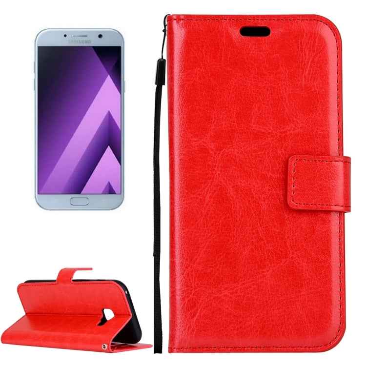 For Galaxy A5 (2017) / A520 Crazy Horse Texture Horizontal Flip PU Leather Case with Holder & Card Slots & Wallet & Photo Frame & Lanyard & Magnetic Buckle