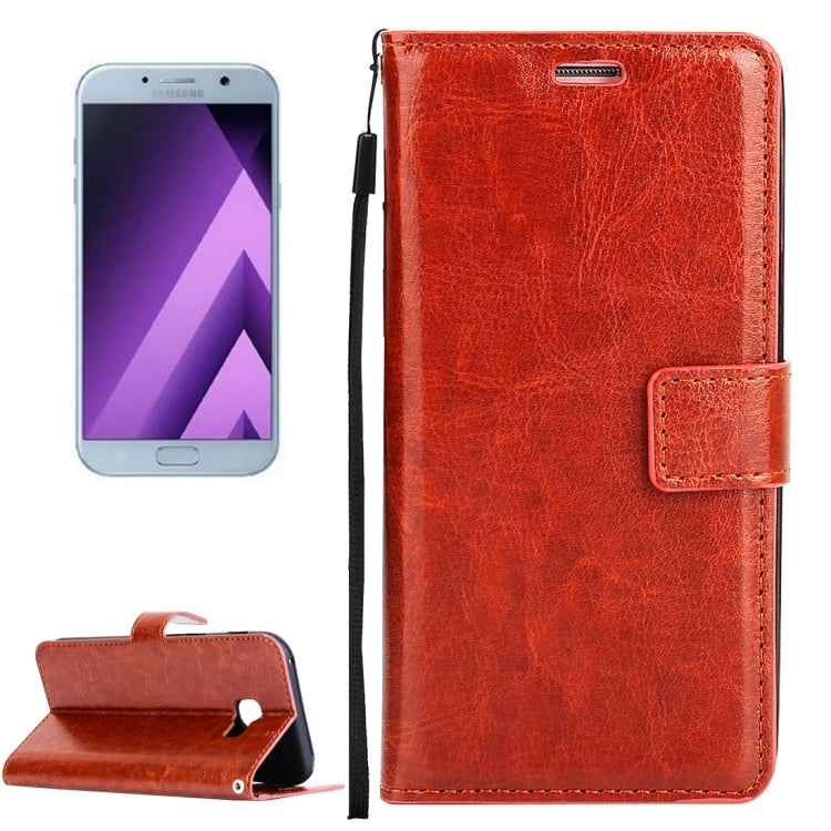 For Galaxy A5 (2017) / A520 Crazy Horse Texture Horizontal Flip PU Leather Case with Holder & Card Slots & Wallet & Photo Frame & Lanyard & Magnetic Buckle