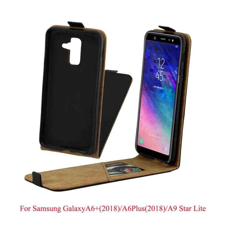 Business Style Vertical Flip TPU Leather Case for Samsung Galaxy A6 Plus (2018), with Card Slot