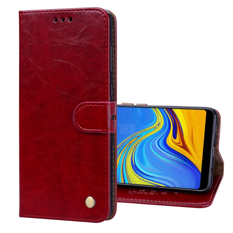 Funda de cuero con tapa horizontal y textura de cera de aceite para Samsung Galaxy A9 (2018) / A9s, con soporte, ranuras para tarjetas y billetera. Para Galaxy A9 (2018) / A9s.