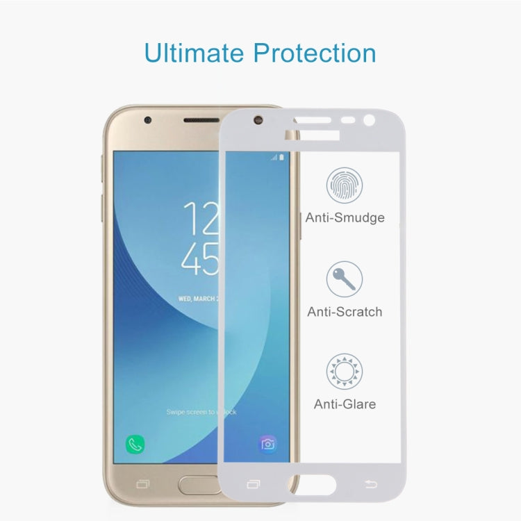 For Galaxy J3 (2017) (EU Version) 0.26mm 9H Surface Hardness 2.5D Curved Silk-screen Full Screen Tempered Glass Screen Protector, For Galaxy J3 (2017) (EU Version)