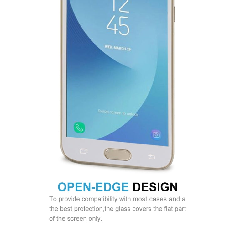 For Galaxy J3 (2017) (EU Version) 0.26mm 9H Surface Hardness 2.5D Curved Silk-screen Full Screen Tempered Glass Screen Protector, For Galaxy J3 (2017) (EU Version)