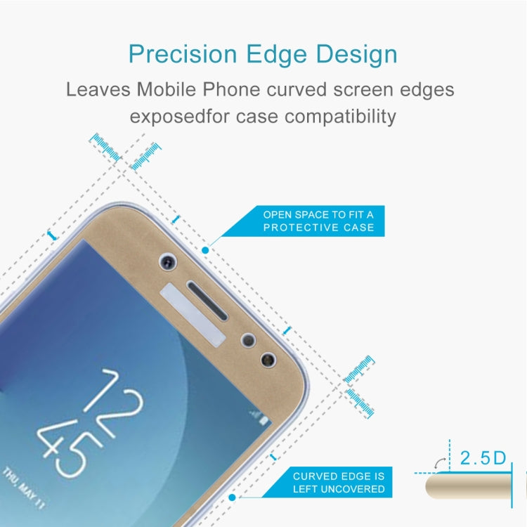 For Galaxy J5 (2017) (EU Version) 0.26mm 9H Surface Hardness 2.5D Curved Silk-screen Full Screen Tempered Glass Screen Protector, For Galaxy J5 (2017) (EU Version)