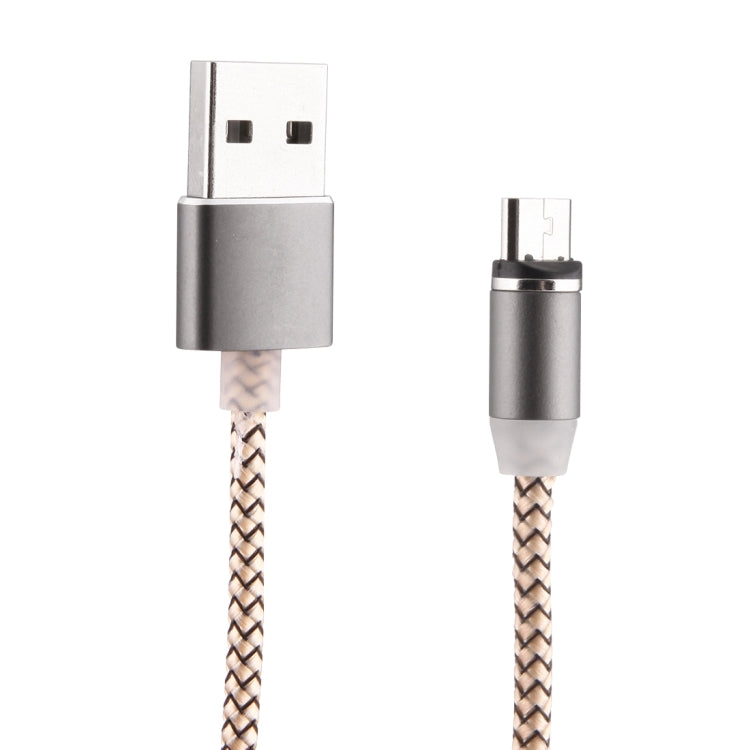 360 Degree Rotation 1m Weave Style Micro USB to USB 2.0 Strong Magnetic Charger Cable with LED Indicator