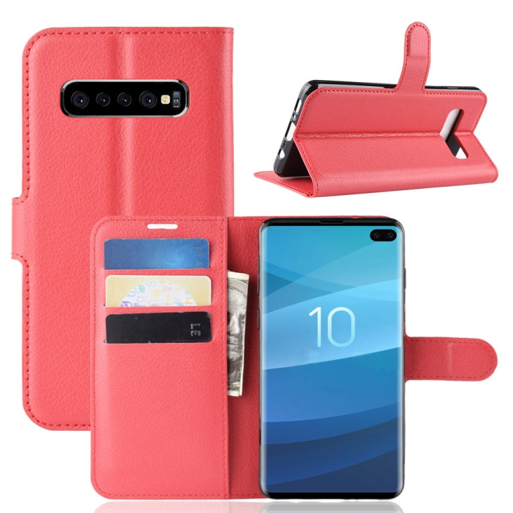 Litchi Texture Horizontal Flip Leather Case for Galaxy S10 , with Wallet & Holder & Card Slots