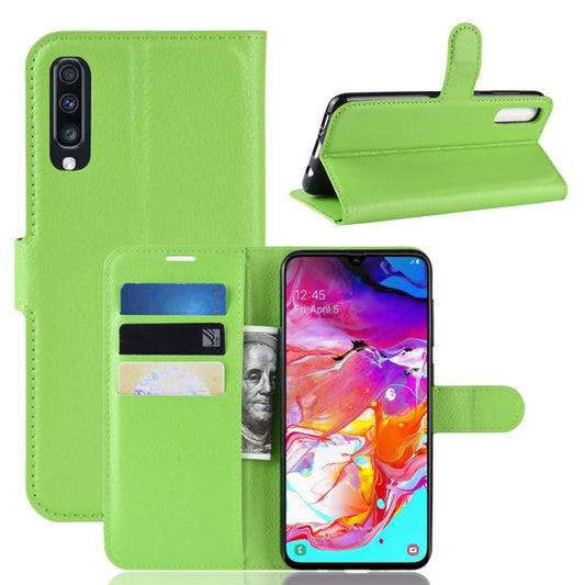 Litchi Texture Horizontal Flip Leather Case for Galaxy A70, with Wallet & Holder & Card Slots