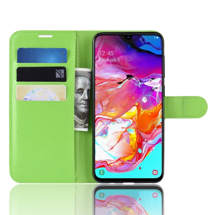 Litchi Texture Horizontal Flip Leather Case for Galaxy A70, with Wallet & Holder & Card Slots