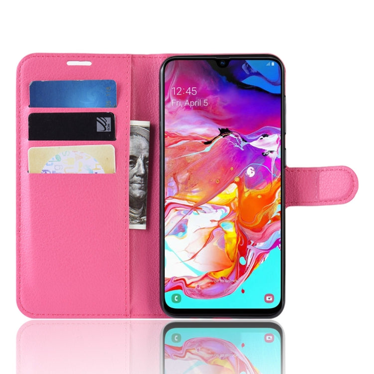 Litchi Texture Horizontal Flip Leather Case for Galaxy A70, with Wallet & Holder & Card Slots