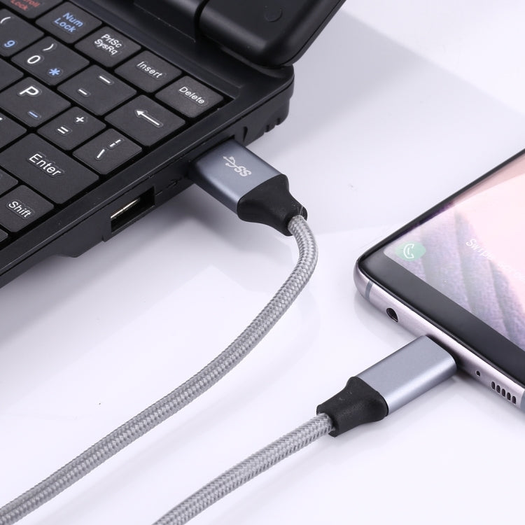 1m Wires Woven Metal Head USB-C / Type-C 3.1 to USB 3.0 Data / Charger Cable