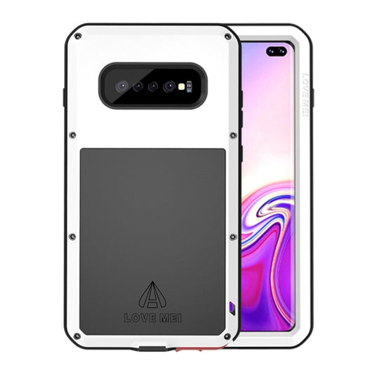 LOVE MEI Powerful Dustproof Shockproof Splashproof Metal + Silicone Combination Case for Galaxy S10+