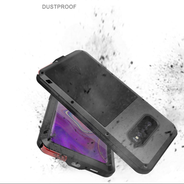 LOVE MEI Powerful Dustproof Shockproof Splashproof Metal + Silicone Combination Case for Galaxy S10+