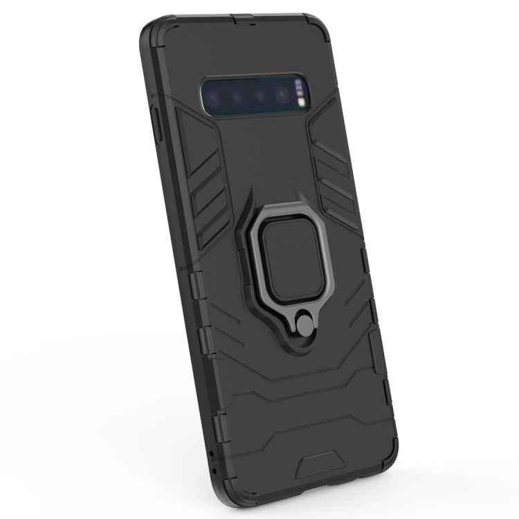 PC + TPU Shockproof Protective Case for Samsung Galaxy S10, with Magnetic Ring Holder