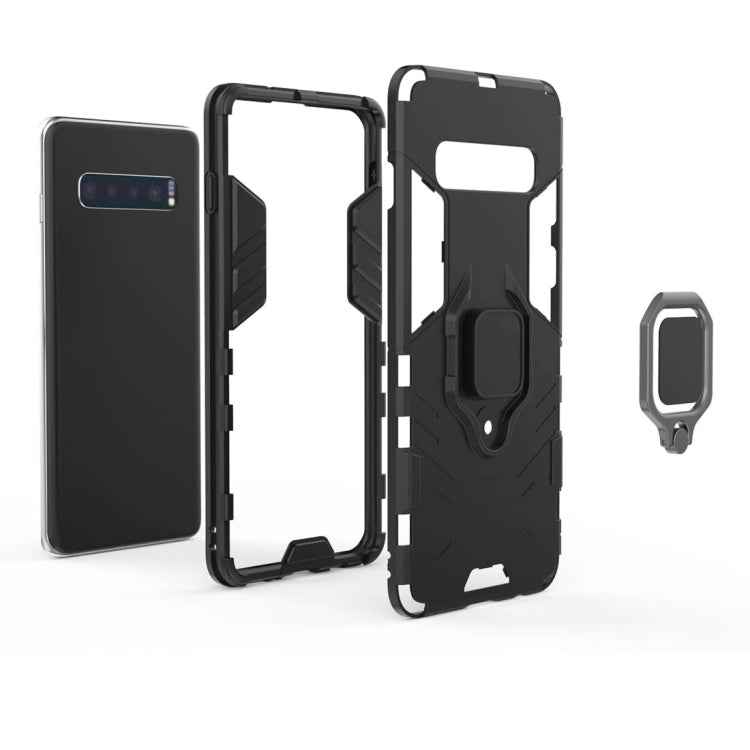 PC + TPU Shockproof Protective Case for Samsung Galaxy S10, with Magnetic Ring Holder