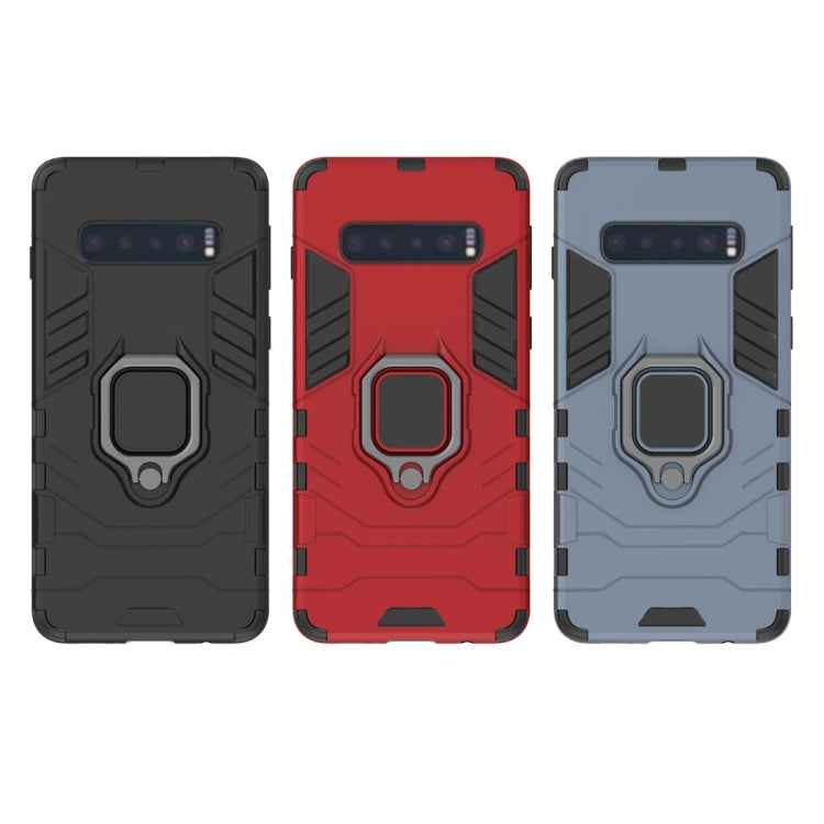 PC + TPU Shockproof Protective Case for Samsung Galaxy S10, with Magnetic Ring Holder