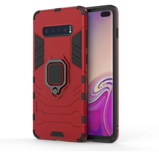 PC + TPU Shockproof Protective Case for Samsung Galaxy S10 Plus, with Magnetic Ring Holder