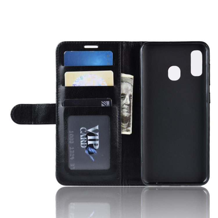 R64 Texture Single Fold Horizontal Flip Leather Case for Galaxy A20e, with Holder & Card Slots & Wallet