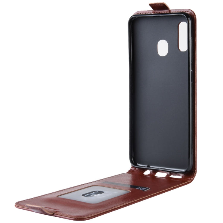 R64 Texture Vertical Flip Leather Case for Galaxy A20e , with Card Slots & Photo Frame, For Galaxy A20e