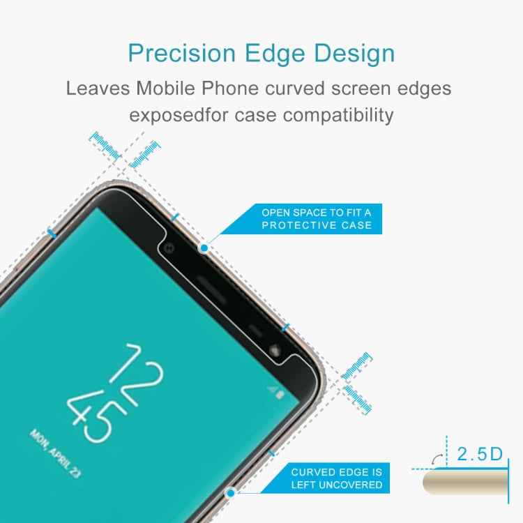 100 PCS 0.26mm 9H 2.5D Tempered Glass Film for Galaxy J6 (2018)