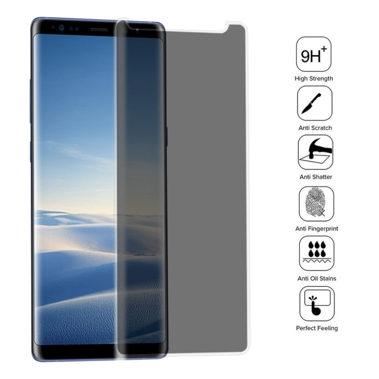 For Galaxy Note 8 0.26mm 9H Surface Hardness 3D Curved Privacy Anti-glare Non-full Screen Tempered Glass Screen Protector, For Galaxy Note 8