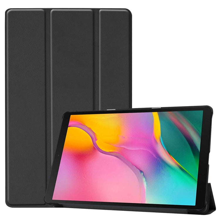 Custer Texture Horizontal Flip PU Leather Case for Galaxy Tab A 10.1 2019 (T515 / T510), with Three-folding Holder & Sleep / Wake-up Function