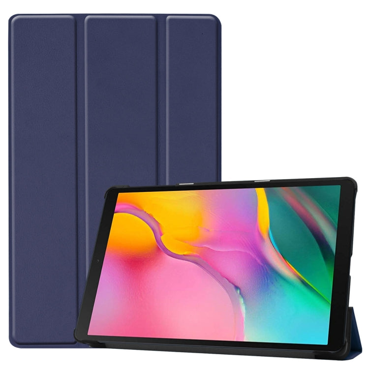 Custer Texture Horizontal Flip PU Leather Case for Galaxy Tab A 10.1 2019 (T515 / T510), with Three-folding Holder & Sleep / Wake-up Function