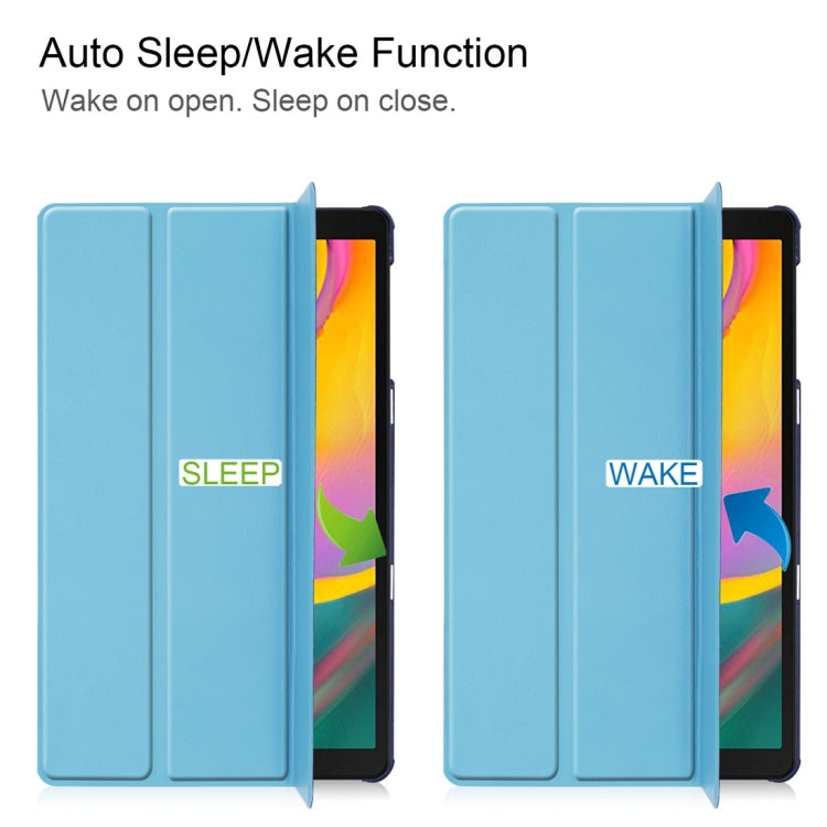 Custer Texture Horizontal Flip PU Leather Case for Galaxy Tab A 10.1 2019 (T515 / T510), with Three-folding Holder & Sleep / Wake-up Function