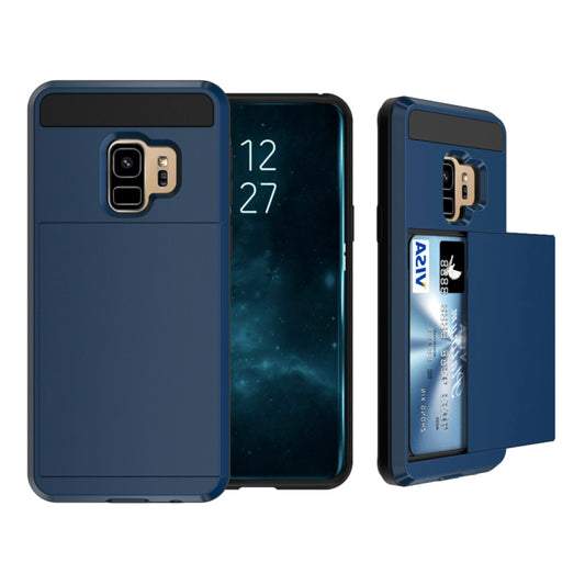 For Galaxy S9 Detachable Dropproof Protective Back Cover Case with Slider Card Slot