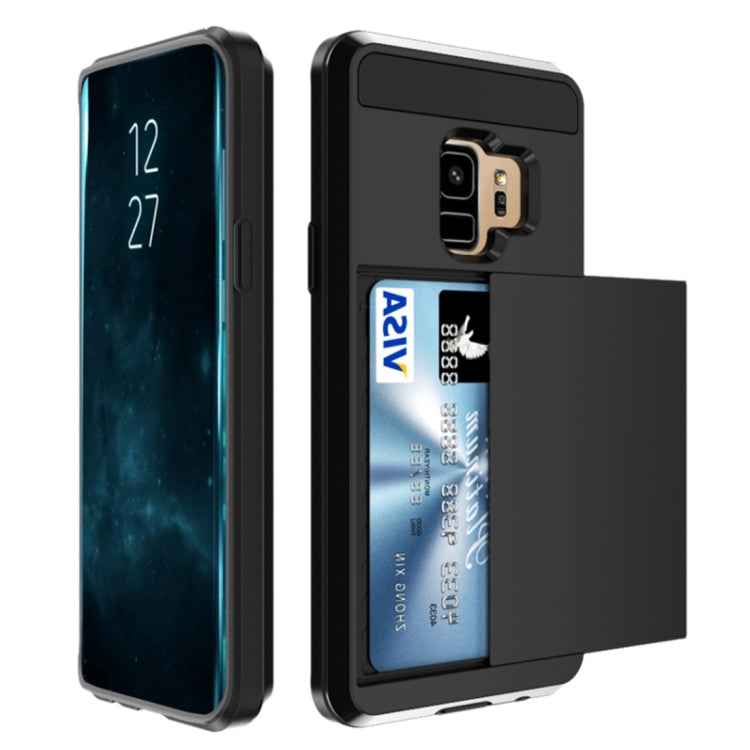 For Galaxy S9 Detachable Dropproof Protective Back Cover Case with Slider Card Slot