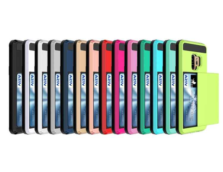 For Galaxy S9 Detachable Dropproof Protective Back Cover Case with Slider Card Slot