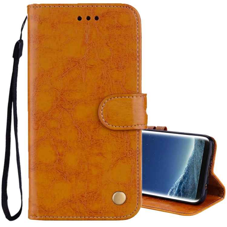 For Galaxy S8 Business Style Oil Wax Texture Horizontal Flip Leather Case with Holder & Card Slots & Wallet