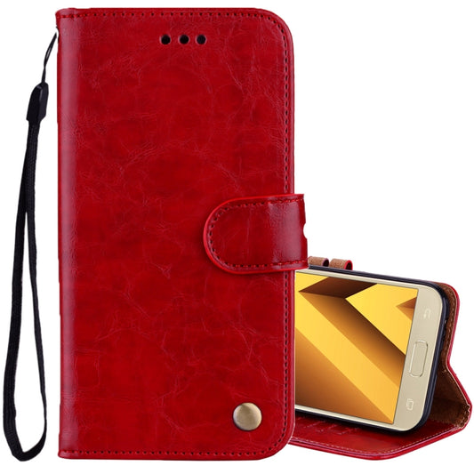 For Samsung Galaxy A5 (2017) Business Style Oil Wax Texture Horizontal Flip Leather Case with Holder & Card Slots & Wallet