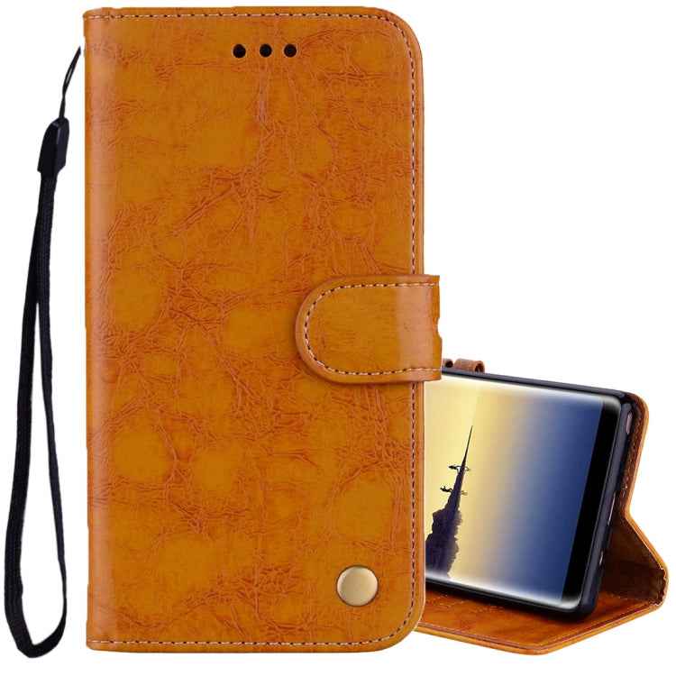 For Samsung Galaxy Note 8 Business Style Oil Wax Texture Horizontal Flip Leather Case with Holder & Card Slots & Wallet