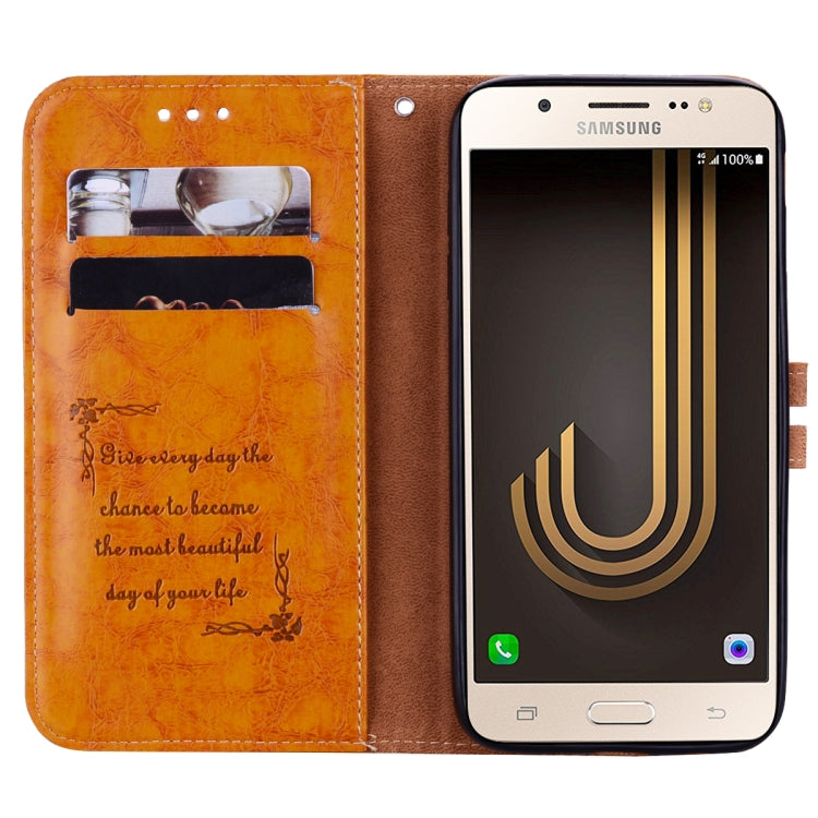 For Galaxy J3 (2017) / J330 (EU Version) Business Style Oil Wax Texture Horizontal Flip Leather Case with Holder & Card Slots & Wallet, For Galaxy J3 (2017) / J330 (EU Version)