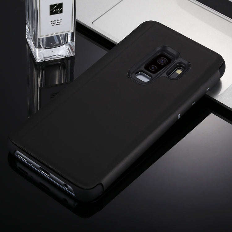 For Galaxy S9+ Electroplating Mirror Horizontal Flip Leather Case with Holder