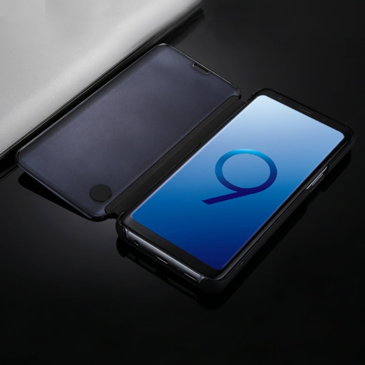 For Galaxy S9+ Electroplating Mirror Horizontal Flip Leather Case with Holder