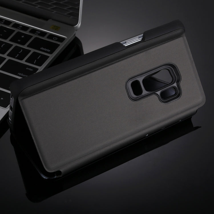 For Galaxy S9+ Electroplating Mirror Horizontal Flip Leather Case with Holder