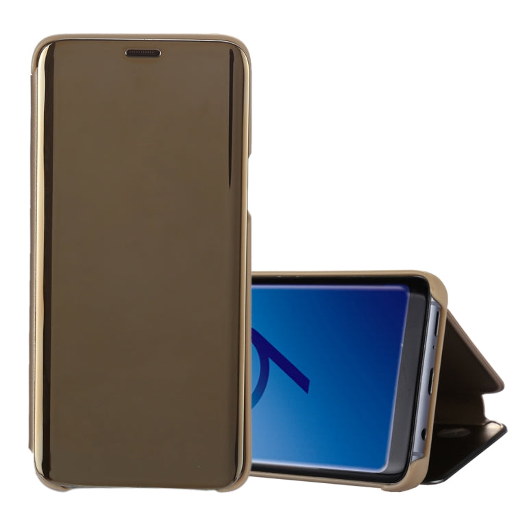 For Galaxy S9+ Electroplating Mirror Horizontal Flip Leather Case with Holder