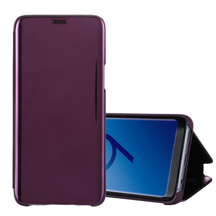 For Galaxy S9+ Electroplating Mirror Horizontal Flip Leather Case with Holder