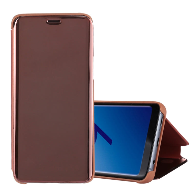 For Galaxy S9+ Electroplating Mirror Horizontal Flip Leather Case with Holder