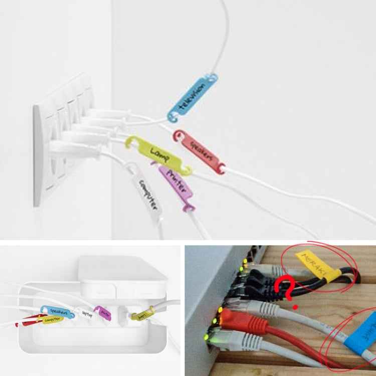 10 PCS Creative Writable Cable Power Line Arrangement Label Card