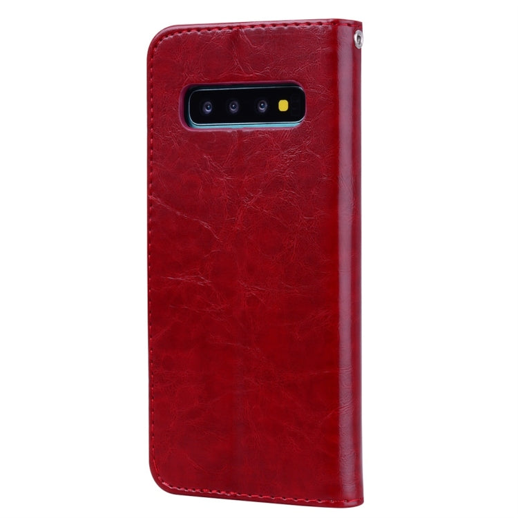Business Style Oil Wax Texture Horizontal Flip Leather Case for Galaxy S10 Plus, with Holder & Card Slots & Wallet, For Galaxy S10 Plus