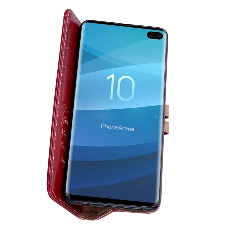 Business Style Oil Wax Texture Horizontal Flip Leather Case for Galaxy S10 Plus, with Holder & Card Slots & Wallet, For Galaxy S10 Plus