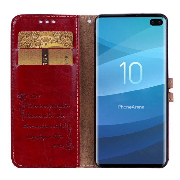 Business Style Oil Wax Texture Horizontal Flip Leather Case for Galaxy S10 Plus, with Holder & Card Slots & Wallet, For Galaxy S10 Plus