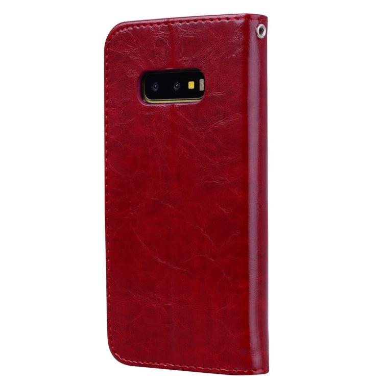 Business Style Oil Wax Texture Horizontal Flip Leather Case for Galaxy S10 E, with Holder & Card Slots & Wallet