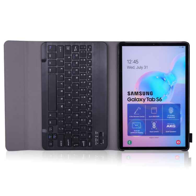 A860 For Samsung Galaxy Tab S6 10.5 inch T860 / T865 Detachable Bluetooth Keyboard Tablet Case with Pen Holder Elastic Strap