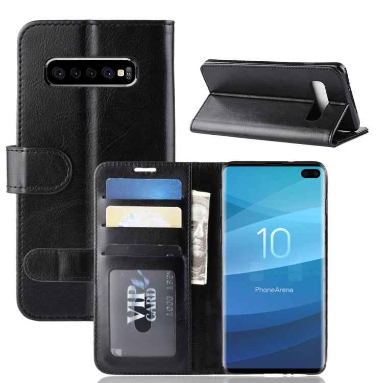 R64 Texture Single Fold Horizontal Flip Leather Case for Galaxy S10+, with Holder & Card Slots & Wallet