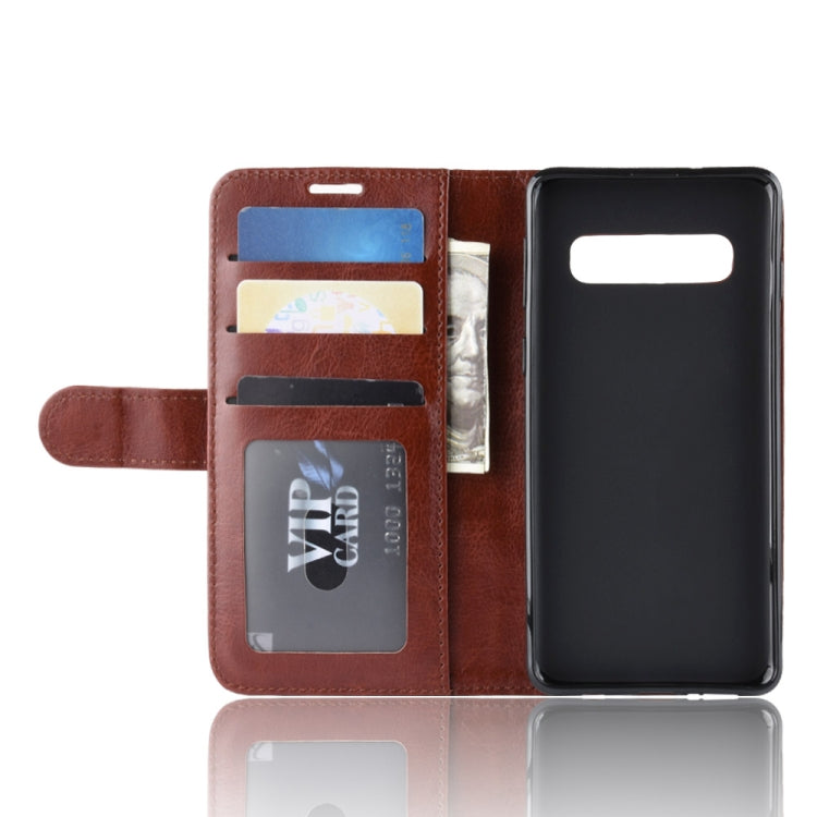 R64 Texture Single Fold Horizontal Flip Leather Case for Galaxy S10, with Holder & Card Slots & Wallet, For Galaxy S10