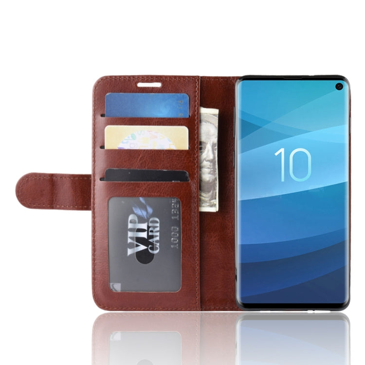 R64 Texture Single Fold Horizontal Flip Leather Case for Galaxy S10, with Holder & Card Slots & Wallet, For Galaxy S10
