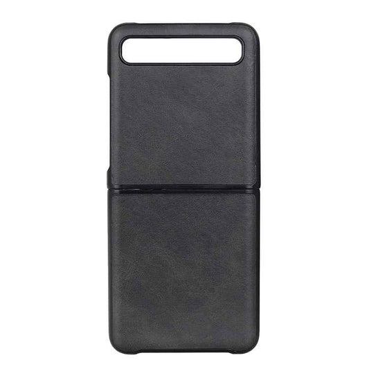 For Galaxy Z Flip Two-color Cow Leather Texture Folding Protective Case